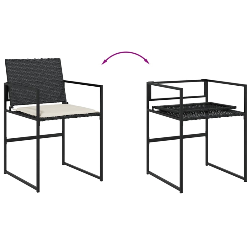 Afuera Living 9 Piece Poly Rattan Garden Dining Set in Black/Cream White