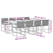 Afuera Living 9 Piece Poly Rattan Garden Dining Set in Black/Cream White