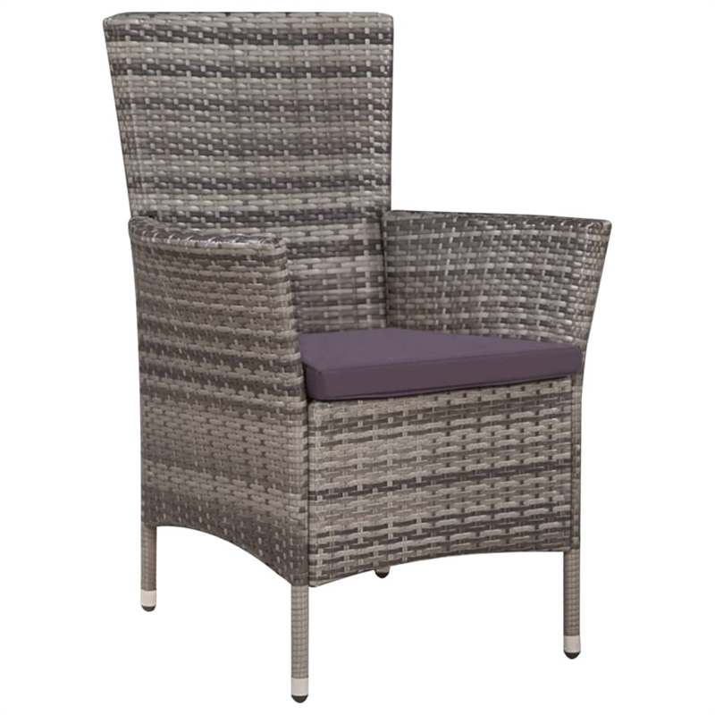 Afuera Living Contemporary 7 Piece Rattan Garden Dining Set in Gray