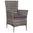 Afuera Living Contemporary 7 Piece Rattan Garden Dining Set in Gray
