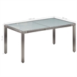 Afuera Living Contemporary 7 Piece Rattan Garden Dining Set in Gray