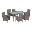 Afuera Living Contemporary 7 Piece Rattan Garden Dining Set in Gray
