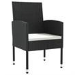 Afuera Living 7 Piece Poly Rattan Garden Dining Set in Black/Cream White