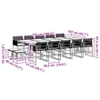 Afuera Living Contemporary 15 Piece Rattan Garden Dining Set in Black