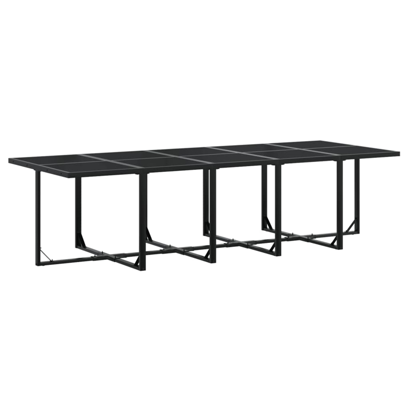 Afuera Living Contemporary 15 Piece Rattan Garden Dining Set in Black