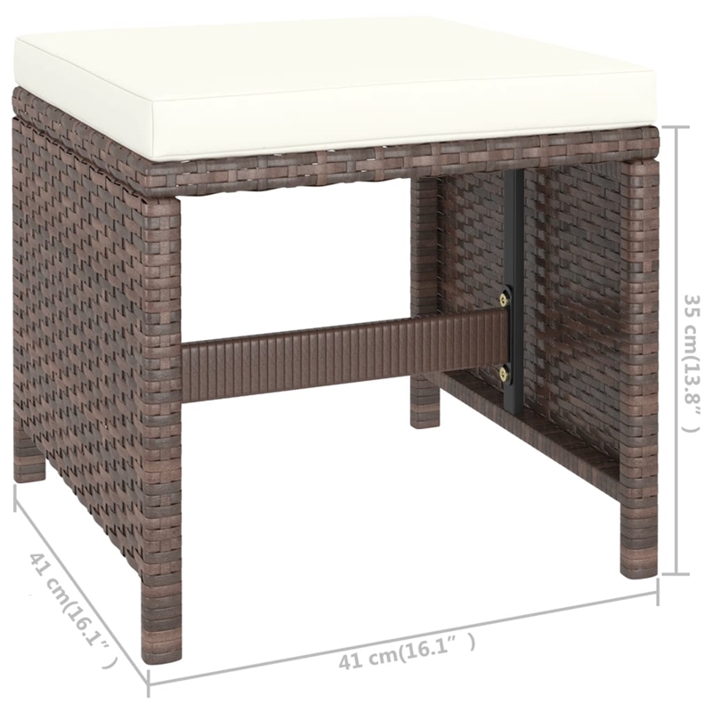 Afuera Living 6 Piece Poly Rattan Garden Dining Set in Brown/Cream White