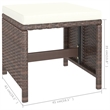 Afuera Living 6 Piece Poly Rattan Garden Dining Set in Brown/Cream White