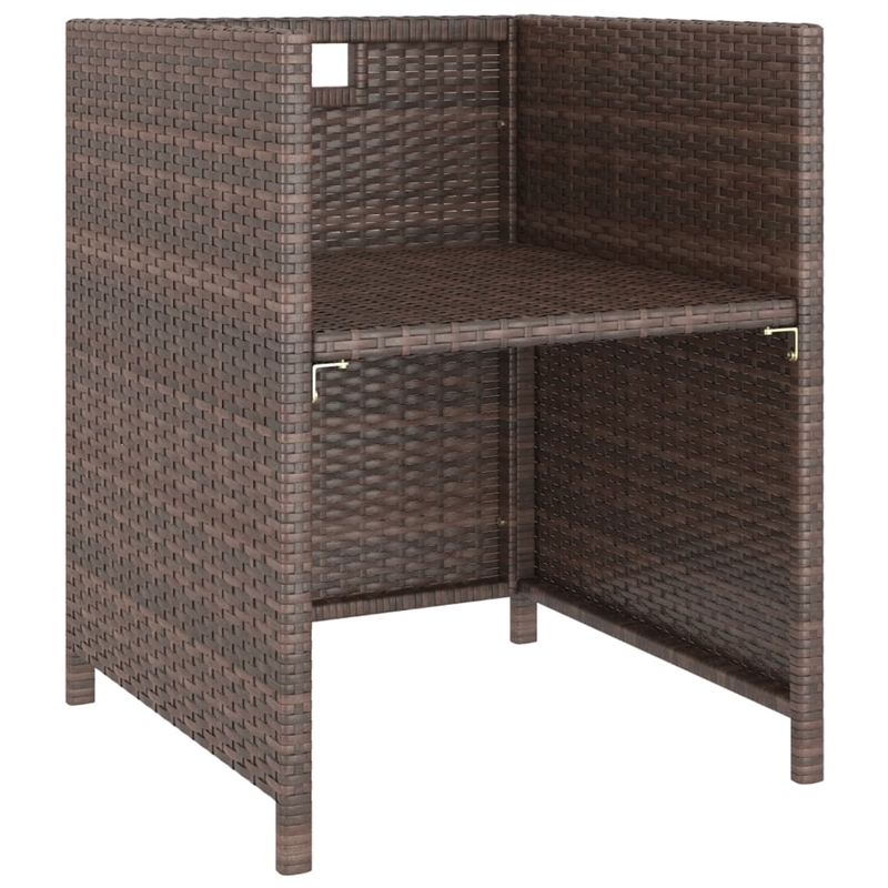 Afuera Living 6 Piece Poly Rattan Garden Dining Set in Brown/Cream White