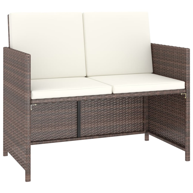 Afuera Living 6 Piece Poly Rattan Garden Dining Set in Brown/Cream White