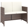 Afuera Living 6 Piece Poly Rattan Garden Dining Set in Brown/Cream White