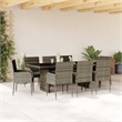 Afuera Living 9 Piece Poly Rattan Garden Dining Set in Dark Gray