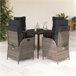 Afuera Living 5 Piece Poly Rattan Garden Dining Set in Black/Dark Gray