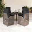 Afuera Living 5 Piece Poly Rattan Garden Dining Set in Black/Dark Gray