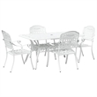 Afuera Living Contemporary 5 Piece Garden Dining Set in White