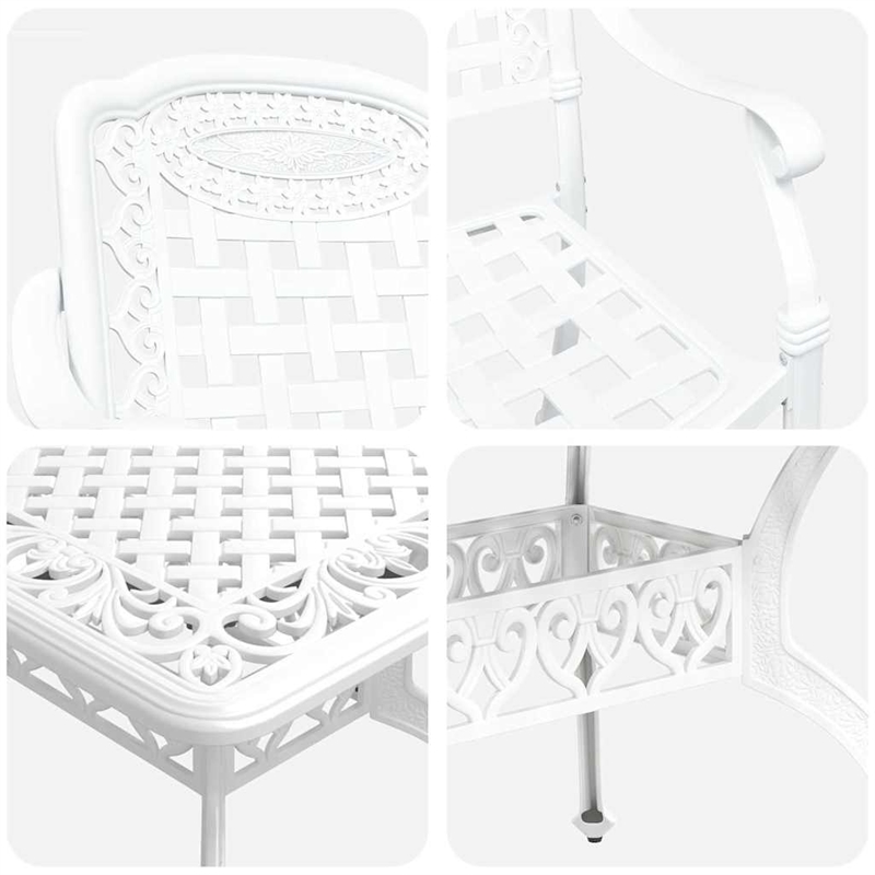 Afuera Living Contemporary 5 Piece Garden Dining Set in White
