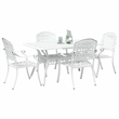 Afuera Living Contemporary 5 Piece Garden Dining Set in White
