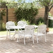 Afuera Living Contemporary 5 Piece Garden Dining Set in White