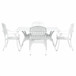 Afuera Living Contemporary 5 Piece Garden Dining Set in White