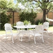 Afuera Living Contemporary 5 Piece Garden Dining Set in White