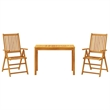 Afuera Living Contemporary Solid Acacia Wood Garden Dining Set in Brown
