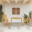 Afuera Living Contemporary Solid Acacia Wood Garden Dining Set in Brown