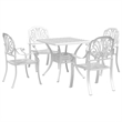Afuera Living Contemporary 5 Piece Garden Dining Set in White