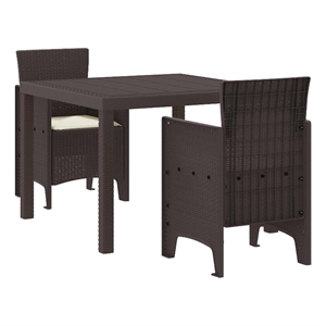 Afuera Living Contemporary Poly Rattan Garden Dining Set in Brown