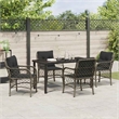 Afuera Living 5 Piece Poly Rattan Garden Dining Set with Cushions in Black