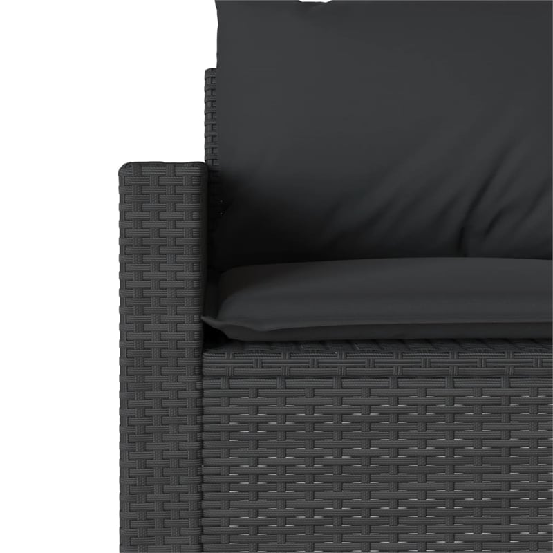 Afuera Living Contemporary Poly Rattan Garden Dining Set in Black