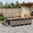 Afuera Living 15 Piece Rattan Garden Dining Set in Gray/Brown