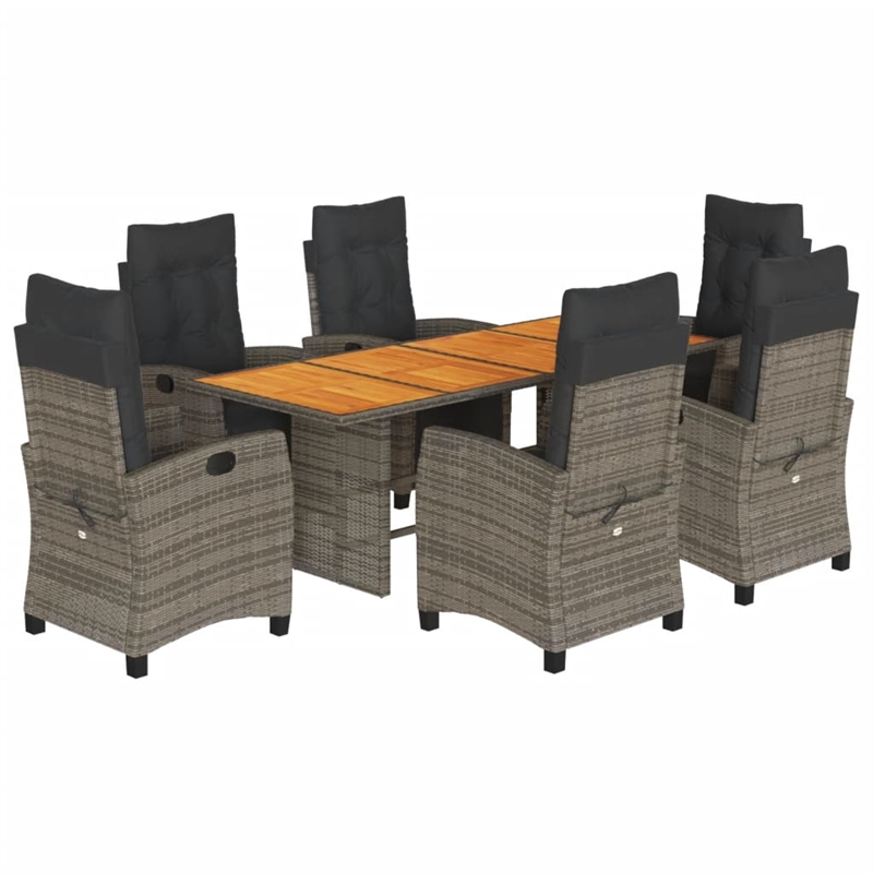 Afuera Living Contemporary 9 Piece Garden Dining Set in Gray