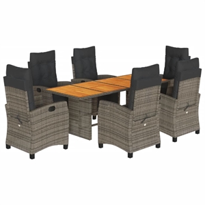 Afuera Living Contemporary 9 Piece Garden Dining Set in Gray