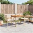 Afuera Living Contemporary 3 Piece Steel Garden Dining Set in Beige