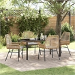 Afuera Living 5 Piece Poly Rattan Garden Dining Set with Cushions in Black