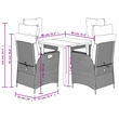 Afuera Living 5 Piece Poly Rattan Garden Dining Set in Black/Cream White