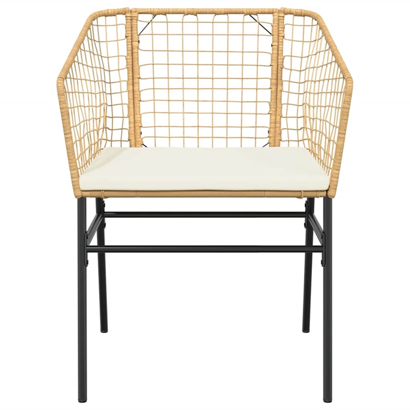 Afuera Living 5 Piece Poly Rattan Garden Dining Set in Black/Cream White