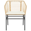 Afuera Living 5 Piece Poly Rattan Garden Dining Set in Black/Cream White