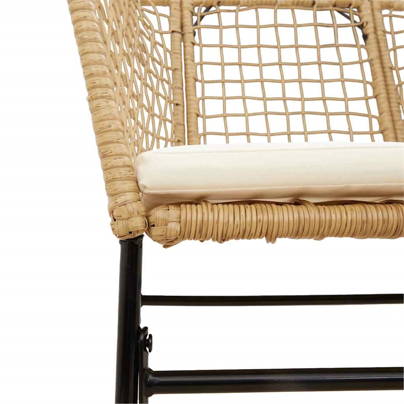 Afuera Living 5 Piece Poly Rattan Garden Dining Set in Black/Cream White