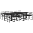 Afuera Living Contemporary 11 Piece Rattan Garden Dining Set in Black