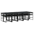 Afuera Living Contemporary 11 Piece Rattan Garden Dining Set in Black