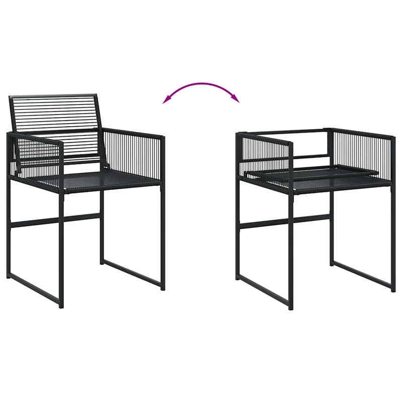 Afuera Living Contemporary 11 Piece Rattan Garden Dining Set in Black
