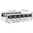 Afuera Living Contemporary 11 Piece Rattan Garden Dining Set in Black