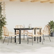 Afuera Living 5 Piece Rattan Garden Dining Set in Black/Cream White
