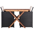 Afuera Living Contemporary Rattan Garden Dining Set in Black/Cream White