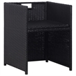 Afuera Living Contemporary Rattan Garden Dining Set in Black/Cream White
