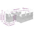 Afuera Living 9 Piece Poly Rattan Garden Dining Set in Black/Cream White