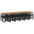 Afuera Living 13 Piece Rattan Garden Dining Set in Black/Cream White