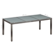Afuera Living Contemporary 9 Piece Rattan Garden Dining Set in Dark Gray