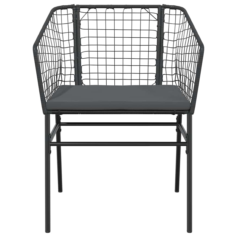Afuera Living 5 Piece Poly Rattan Garden Dining Set in Black/Dark Gray
