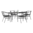 Afuera Living 5 Piece Poly Rattan Garden Dining Set in Black/Dark Gray
